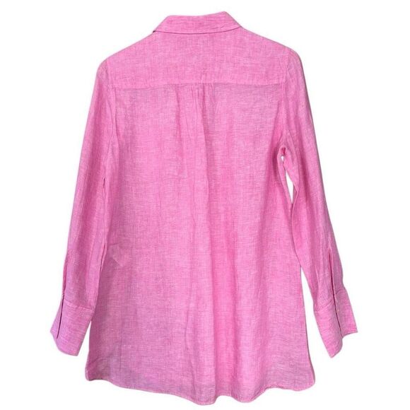 Lilly Pulitzer Deanna Popover Linen Tunic Top Pink Sunset Size 4 - Picture 2 of 11